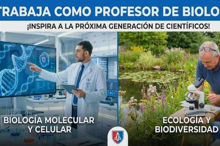 Trabaja como profesor de biología