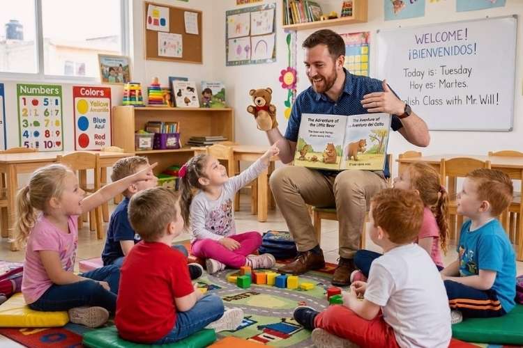 Trabaja como maestro de nativo infantil