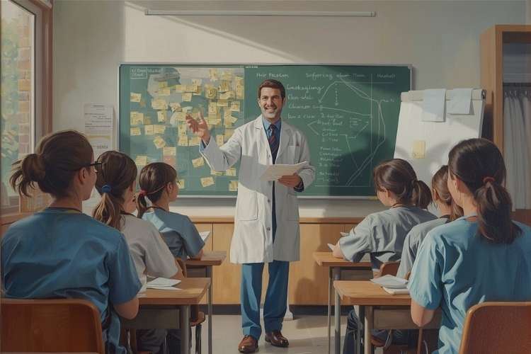 Trabaja como profesor de enfermería