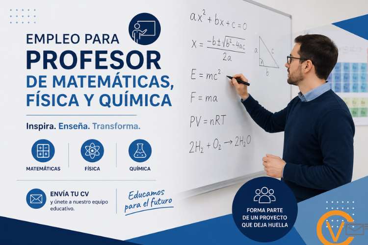 Empleo para profesor de matemáticas, física y química