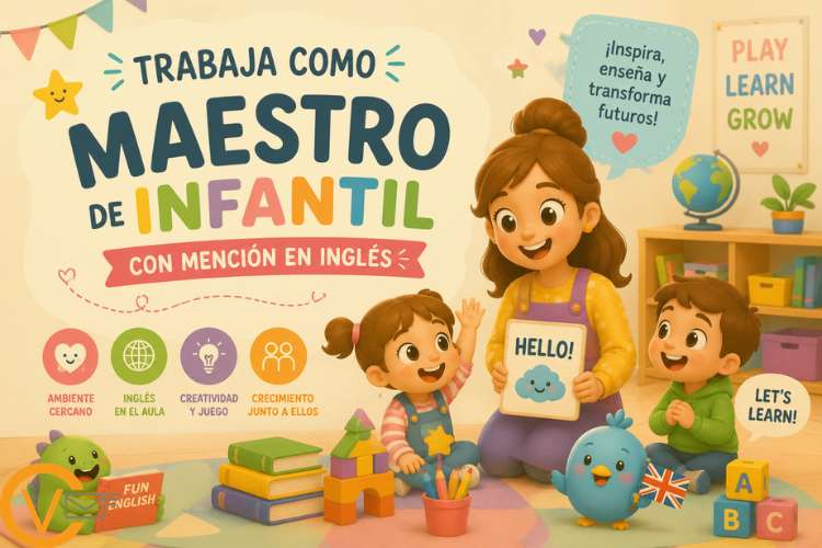 Trabaja como maestro de infantil con mención en inglés