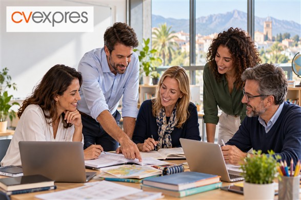 Profesores colaborando en un colegio internacional de España