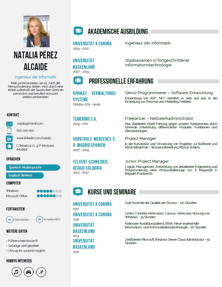 como elaborar curriculum vitae profesional en aleman