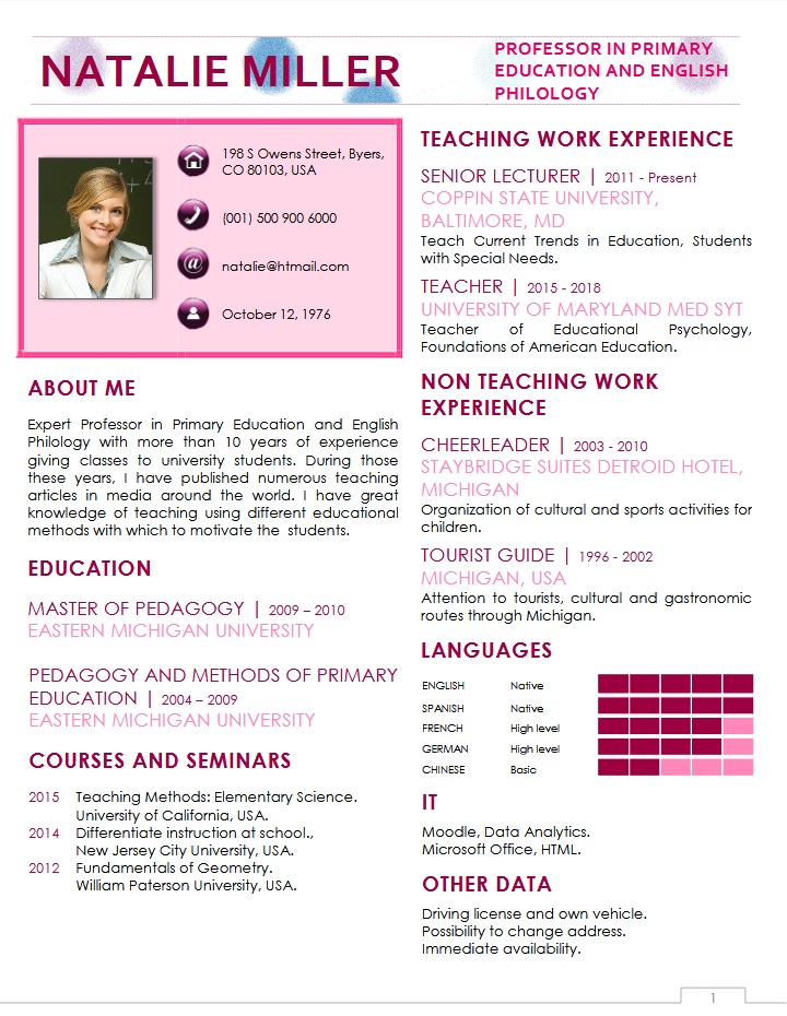 teacher, resume, templates