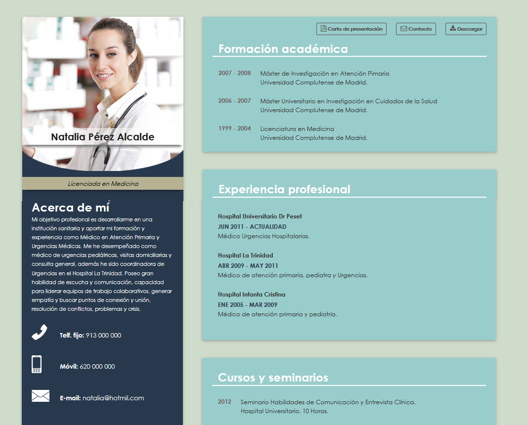 CV Online médicos y enfermeras. Curriculum Online 