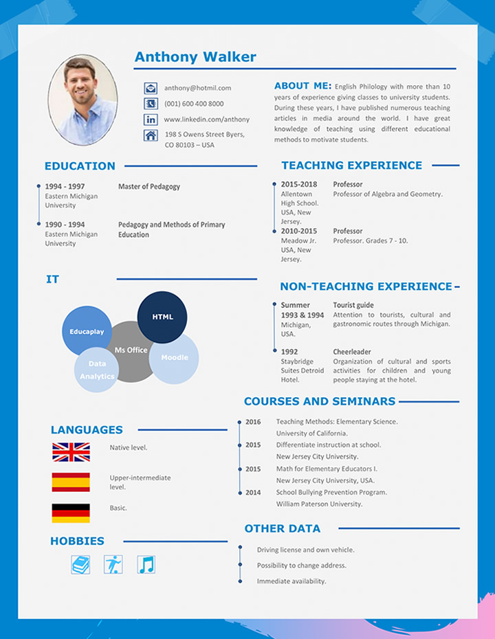 resume, objective, examples, for, teachers