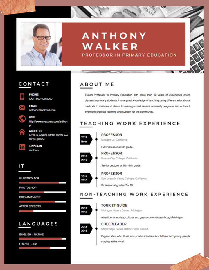 Teacher resume examples  education resume for teaching job