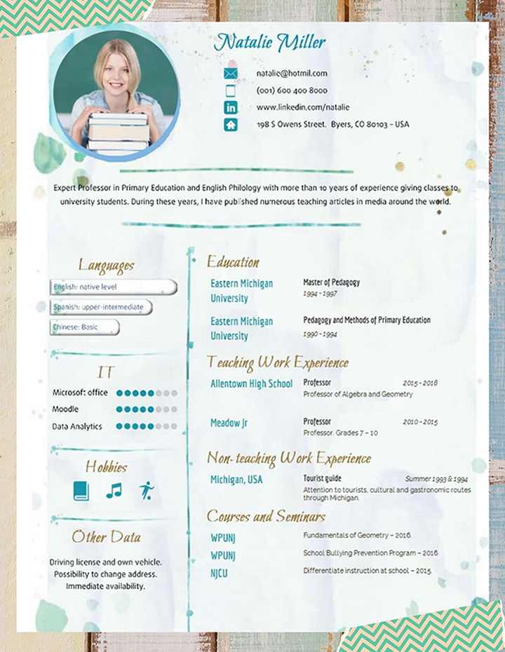 resume, objective, for, teacher